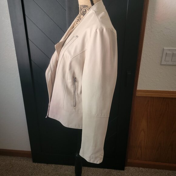 Mo-Ka Cream Vegan Leather Moto jacket in excellent - Picture 4 of 5